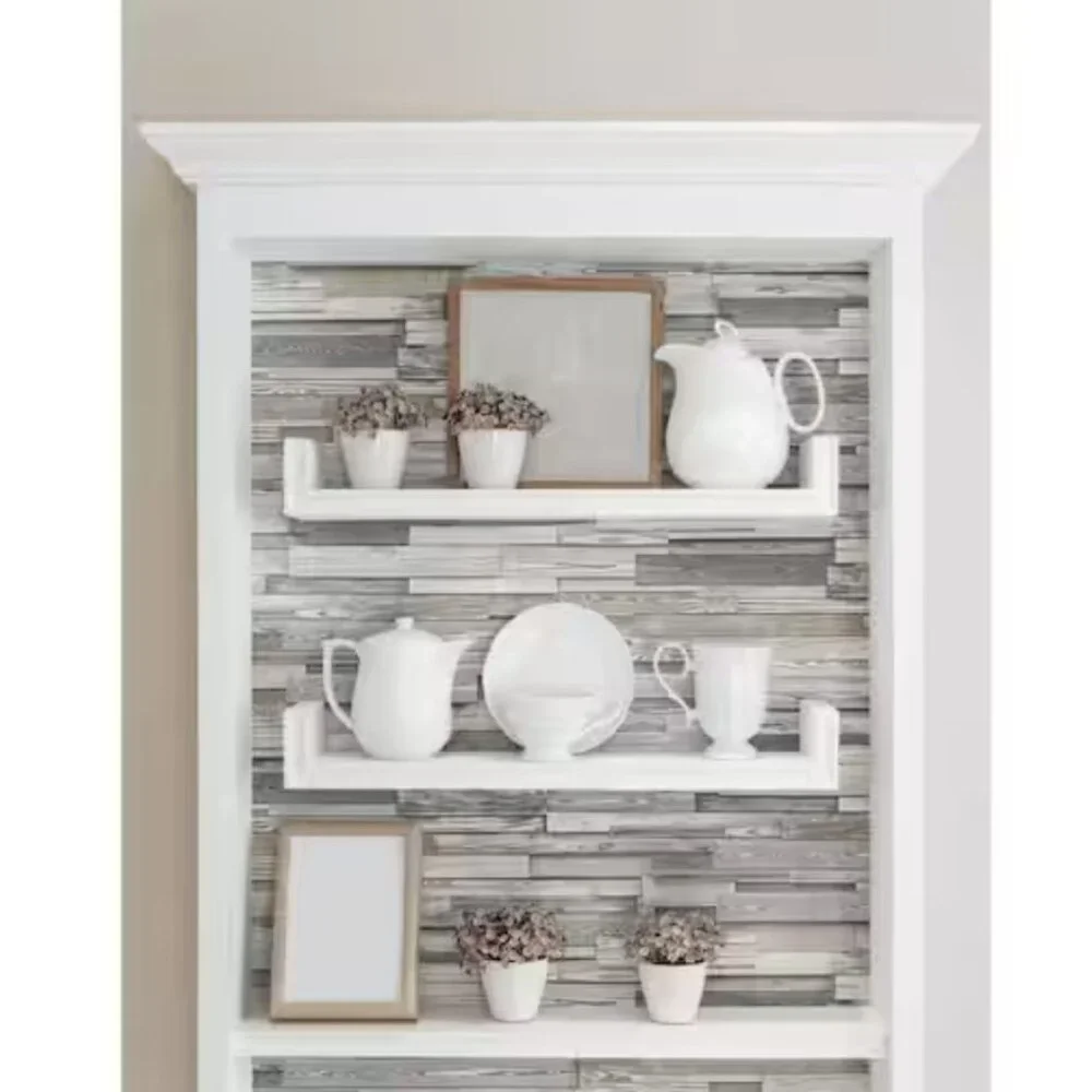 Reclaimed Wood Plank Vinyl Peel & Stick Wallpaper Roll  30.75 Sq. Ft. NEW